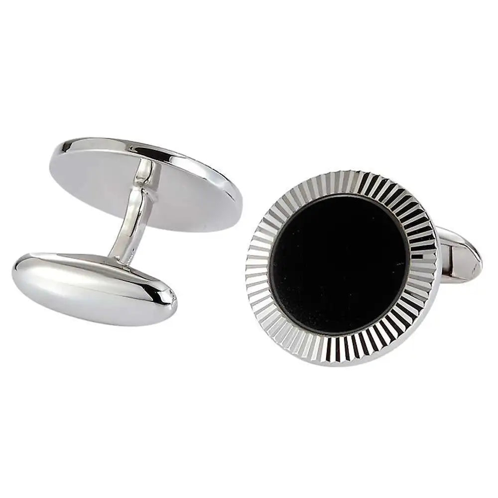 Victor Mayer Hallmark Collection Cufflinks Sterling Silver Black Onyx Men Ø 19mm