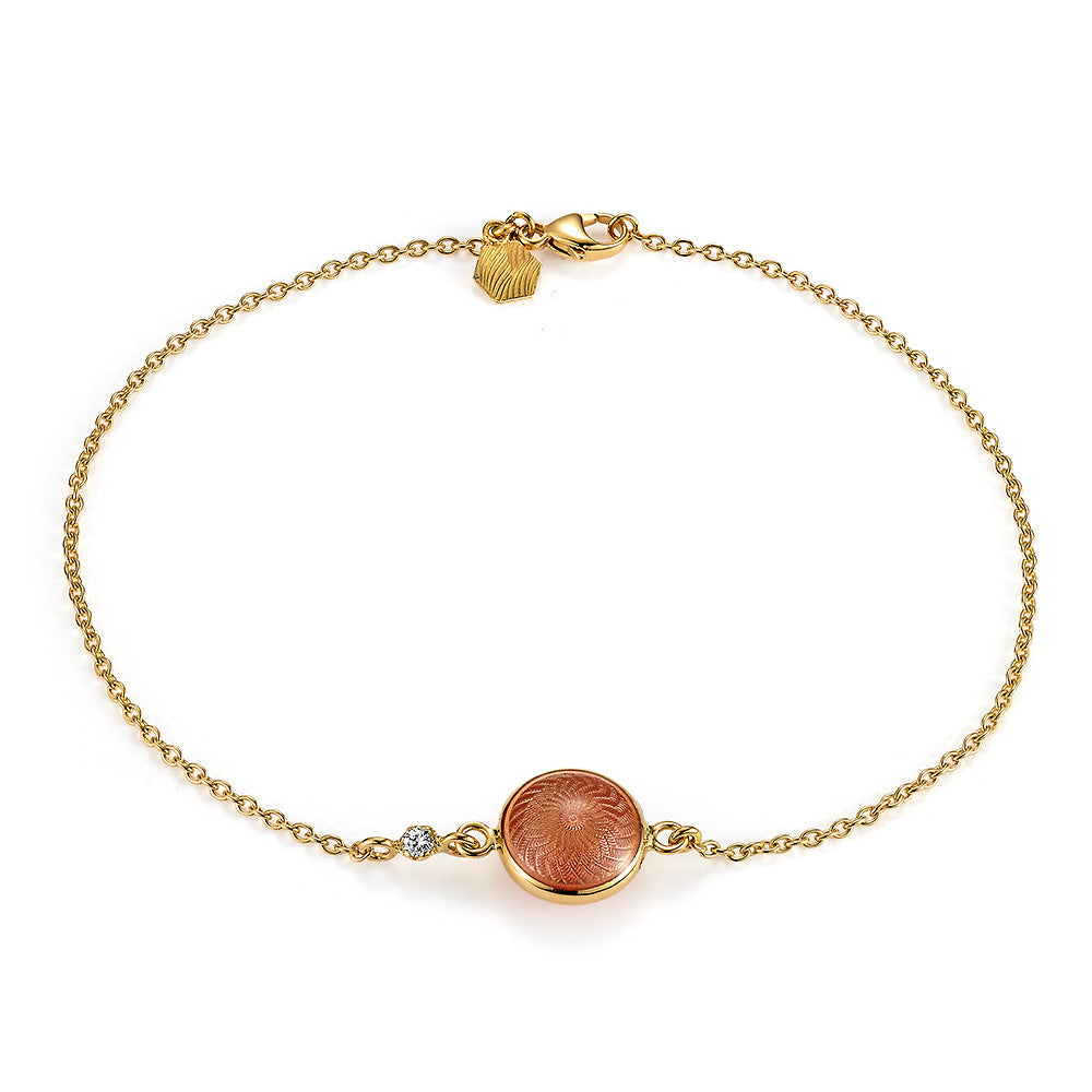 Victor Mayer Candy Bracelet 18k Yellow Gold With 1 Diamond 0.04 ct Red Enamel