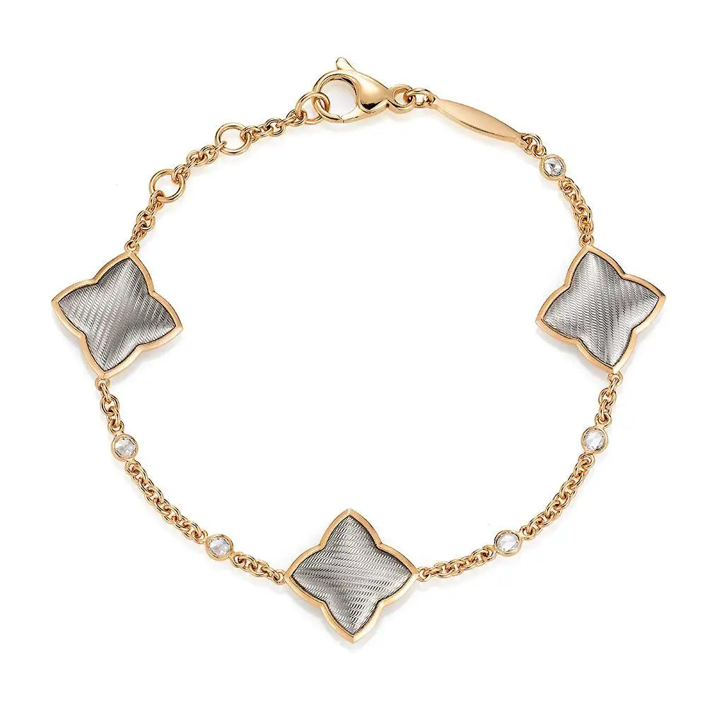 Victor Mayer Eloise Bracelet 18k In Rose/White Gold With 5 Diamonds 0.25 ct