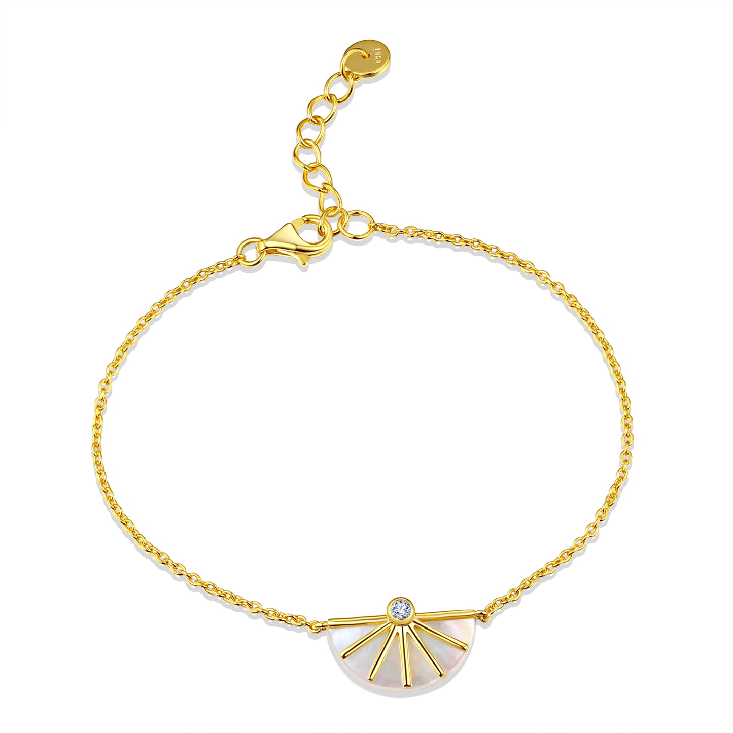 Sun Goddess Collection - Gold Plated 925 Silver Fan Bracelet
