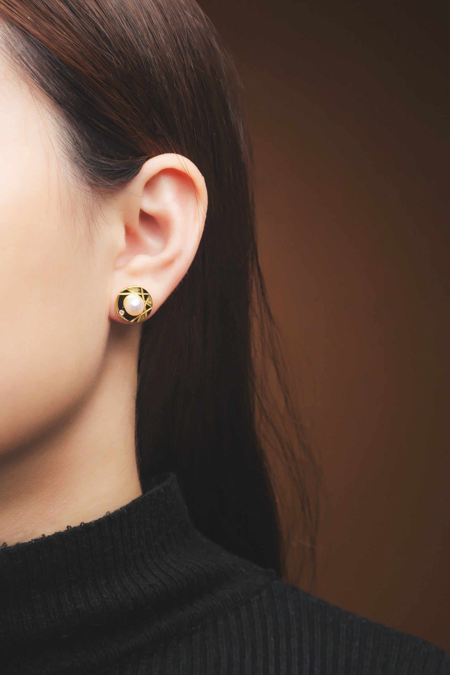 CAI Women Collection - Gold plated 925 Silver Hydrangea Stud Earrings