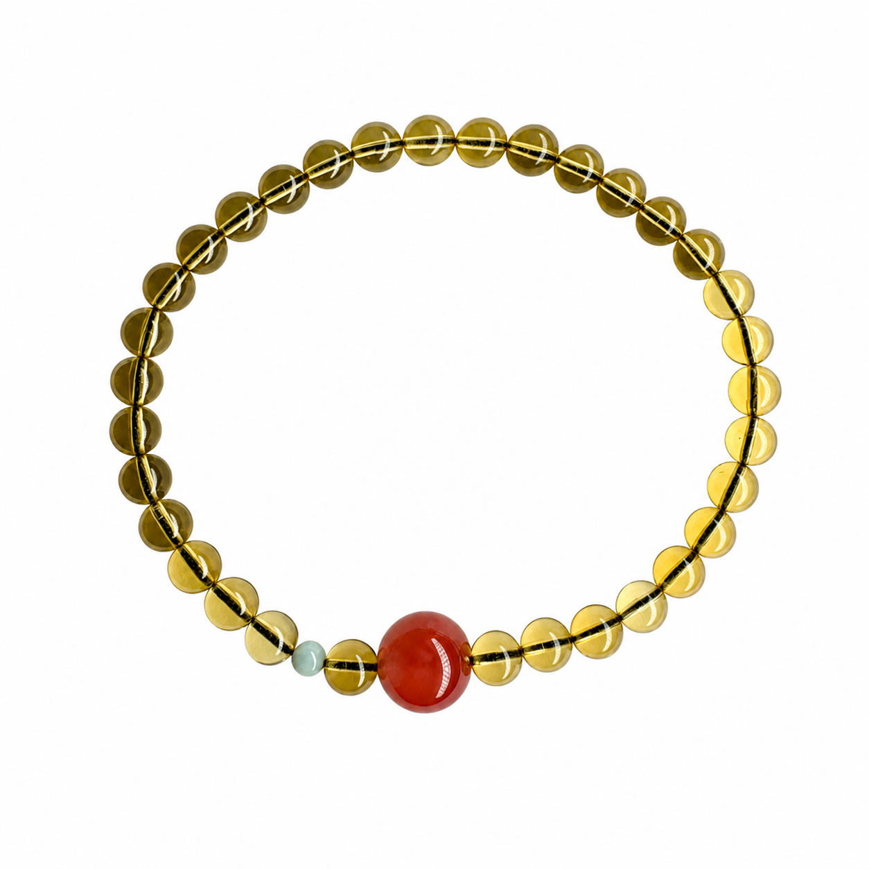 Natural Mexican Amber Bracelet – Golden Honey Amber Crystal Beaded Bracelet