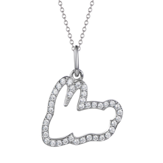 Rabbit-Golden Plated Silver Zodiac Animal Pendant.