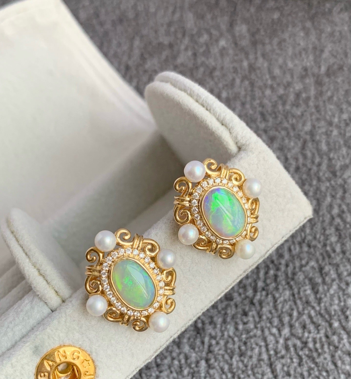 Lightning Ridge Black Crystal Opal Earrings