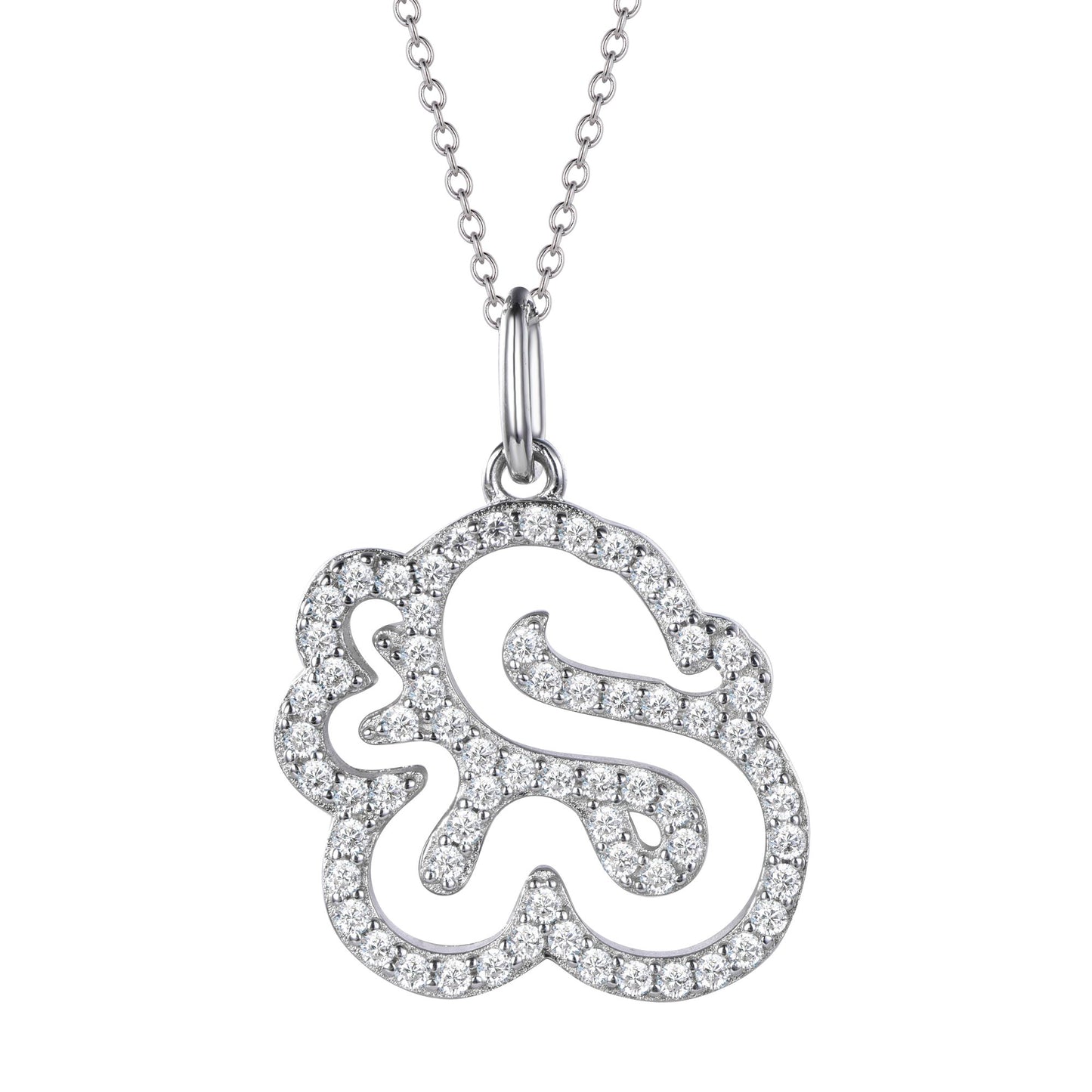 Snake-Golden Plated Silver Zodiac Animal Pendant.