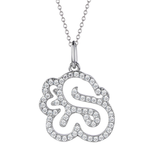 Snake-Golden Plated Silver Zodiac Animal Pendant.