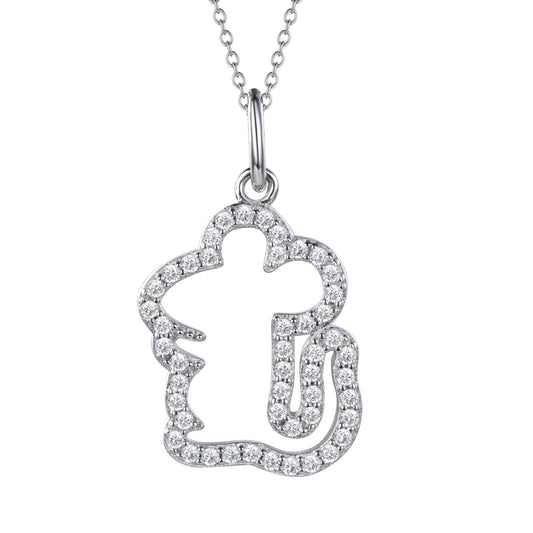 Mouse - Golden Plated Silver Zodiac Animal Pendant.