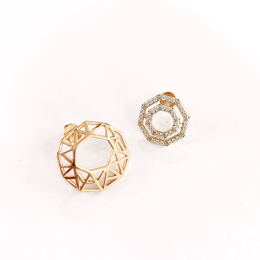 CAI Women Collection - Gold plated 925 Silver Hexagon Earring