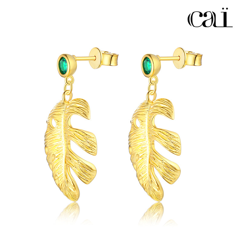 Monstera Leaf Gold-Plated Jewelry Earing