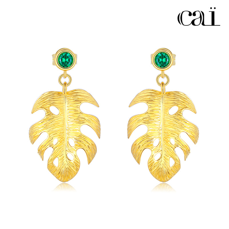 Monstera Leaf Gold-Plated Jewelry Earing