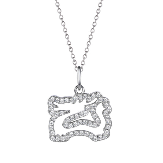 Dragon-Golden Plated Silver Zodiac Animal Pendant.