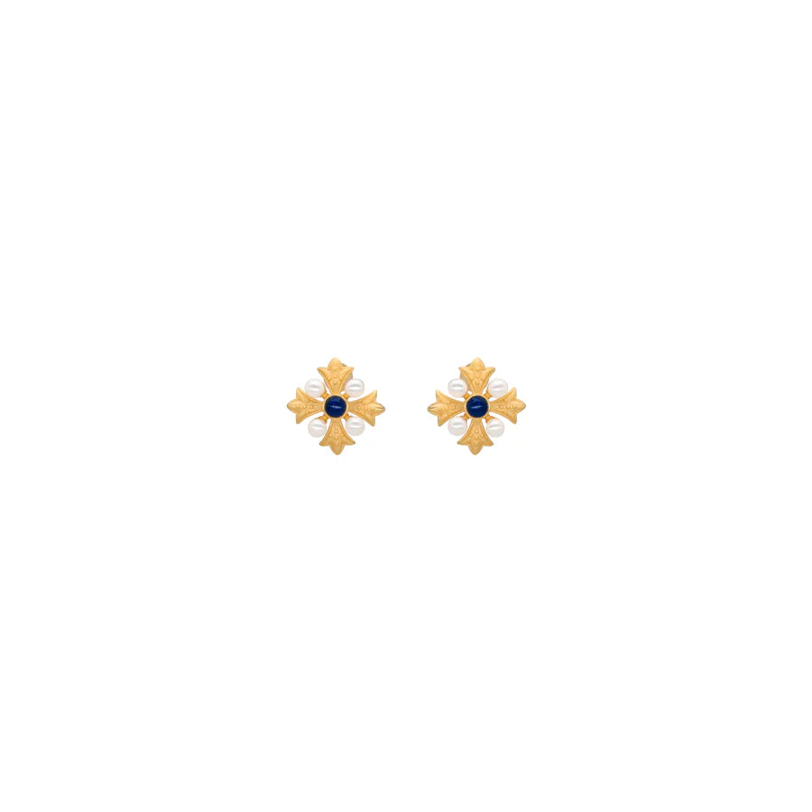 FLEURY CROSS EARRING
