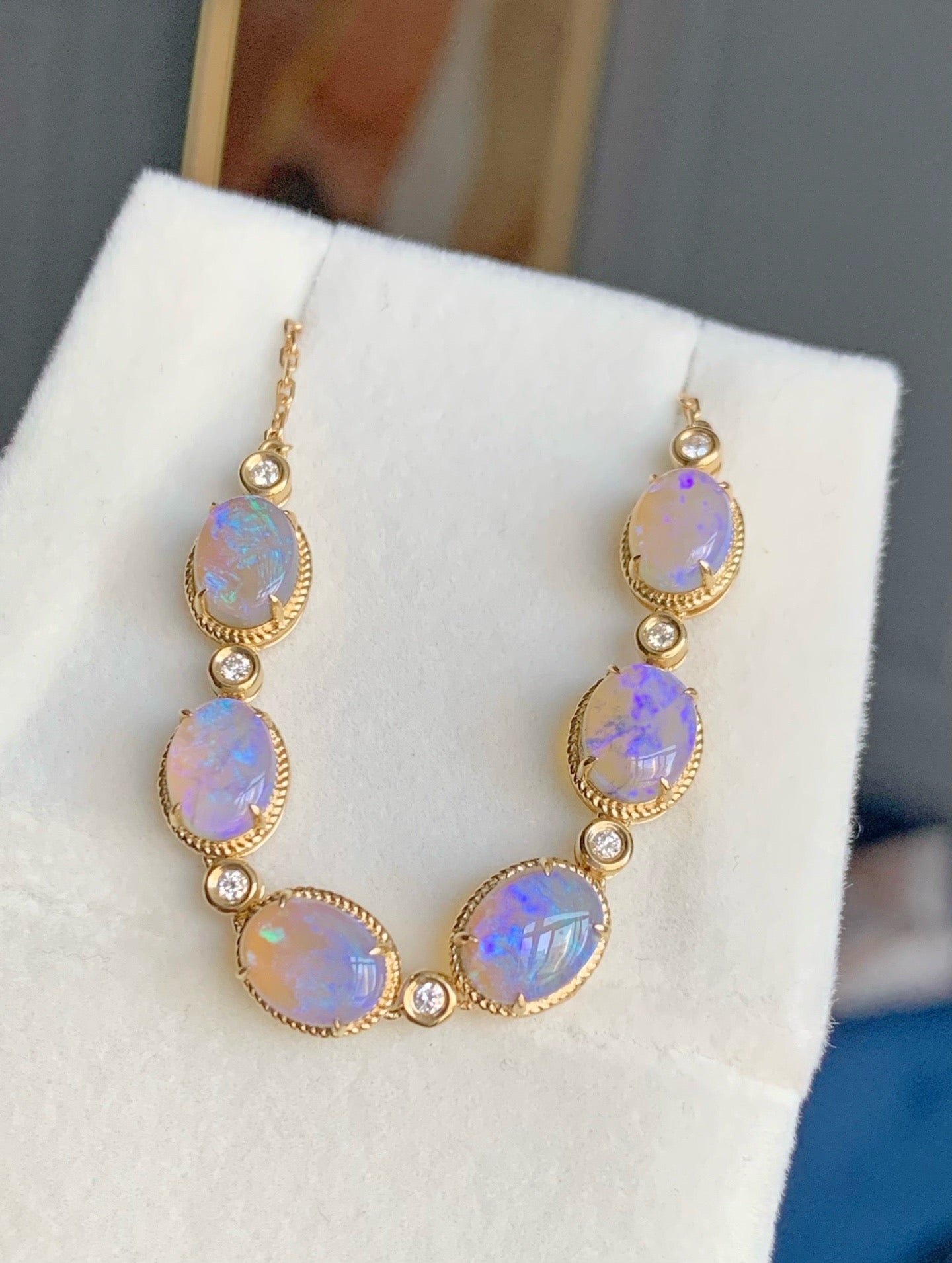 Fancy opal bracelets with 18k gold