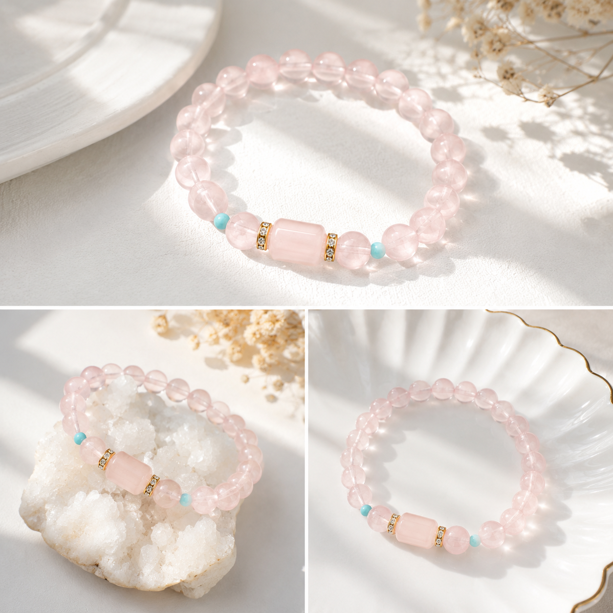 Pink Crystal / Rose Quartz Bracelet