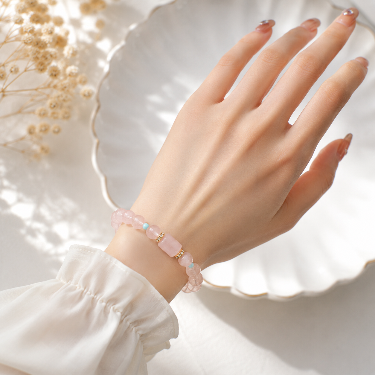 Pink Crystal / Rose Quartz Bracelet