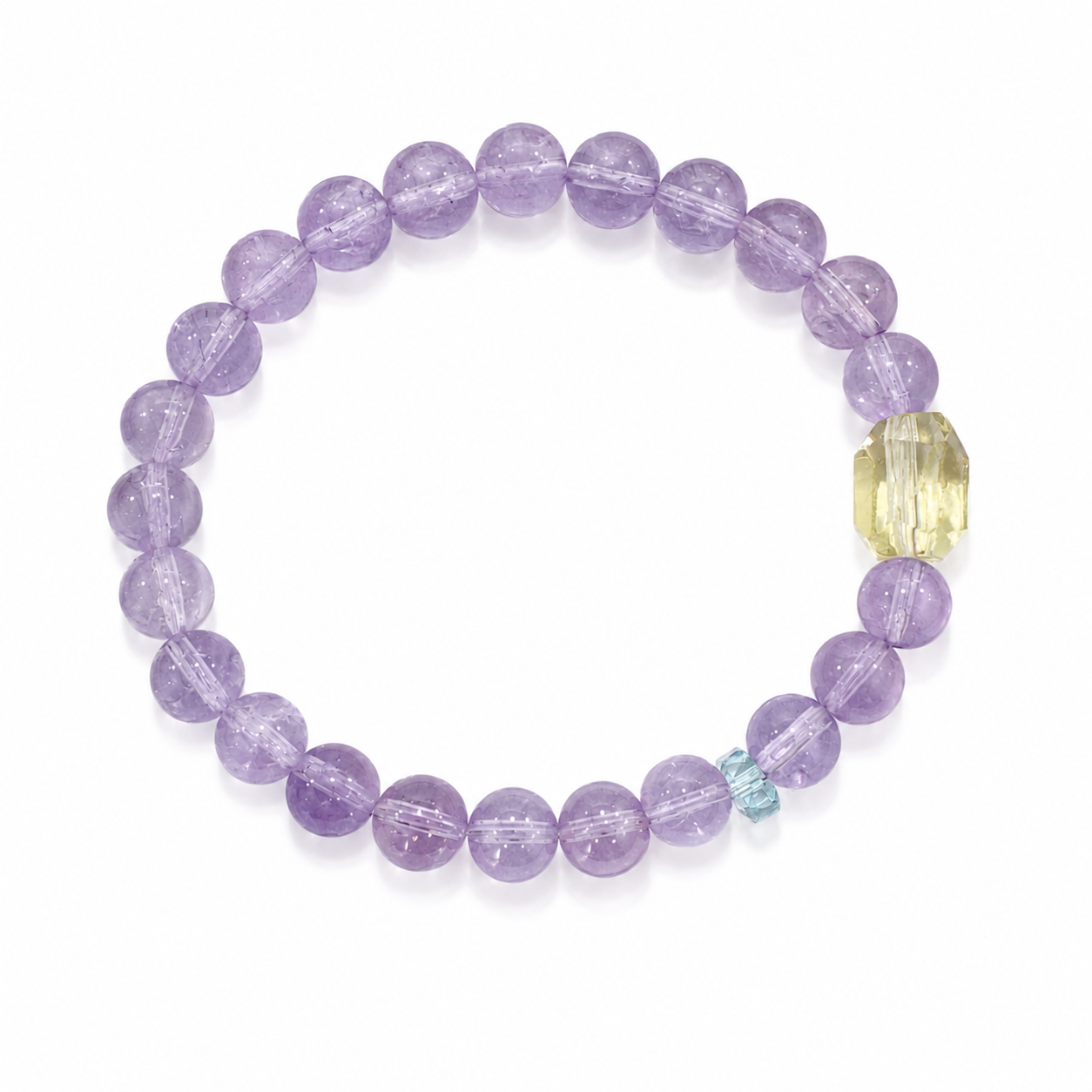 Natural Amethyst bracelet with Citrine accents