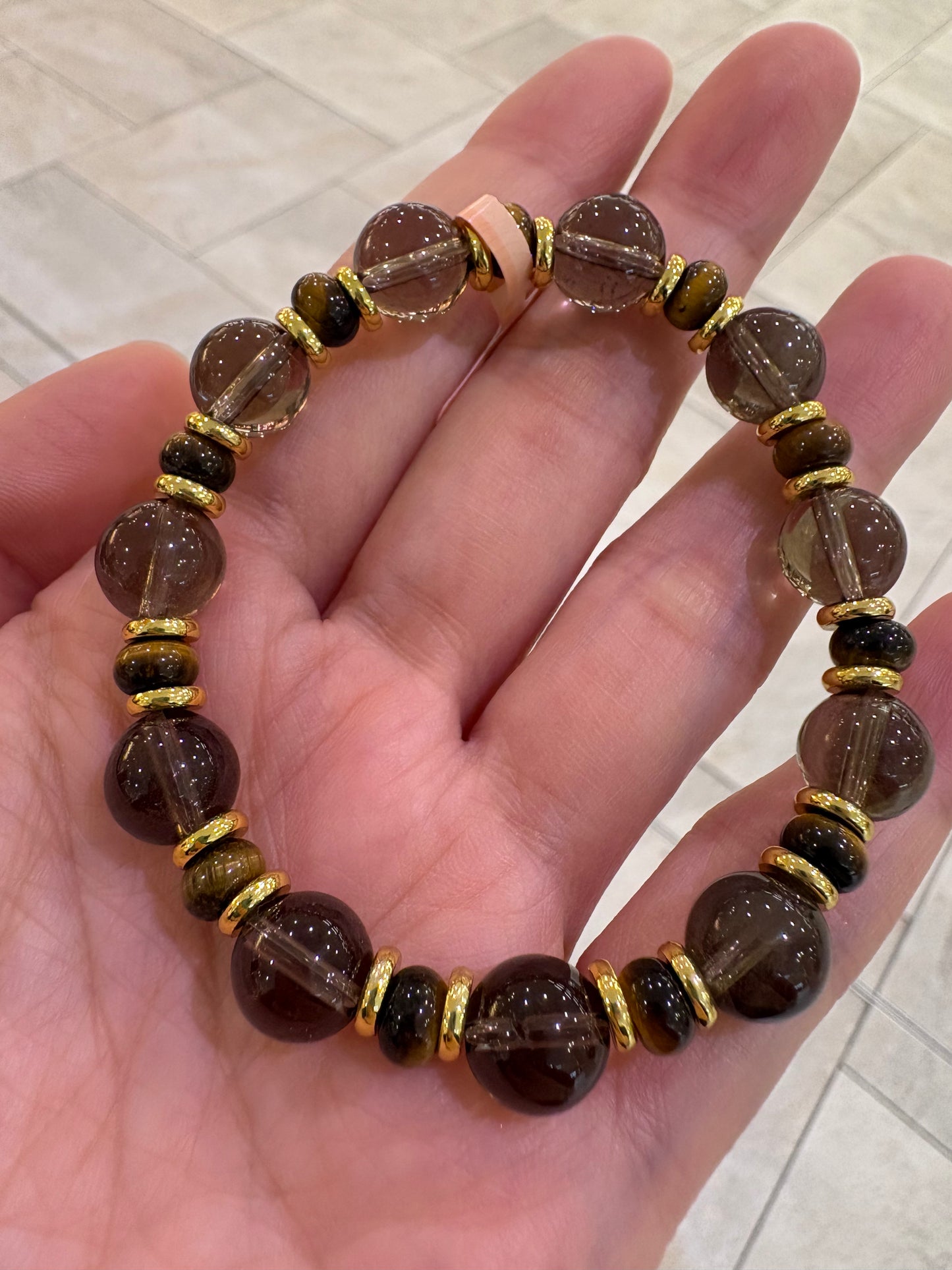 Tiger Eye Series ✨ Tiger Eye & Smoky Quartz Bracelet