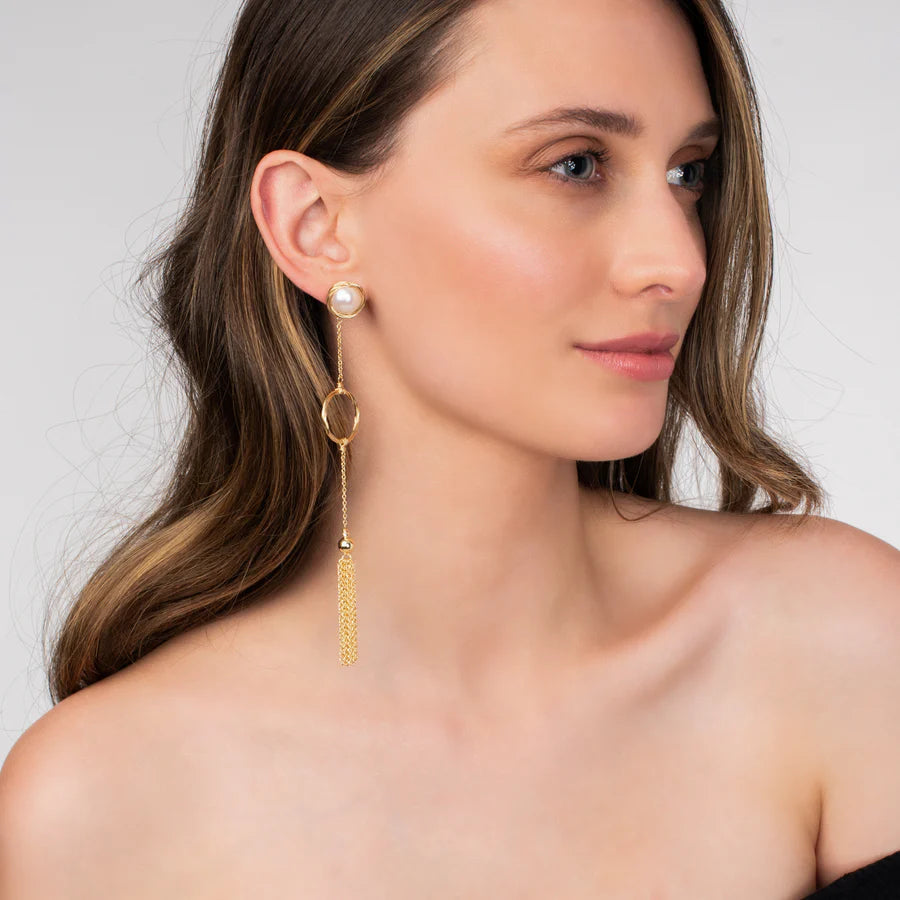 SAINT CIRCLE TASSEL EARRING