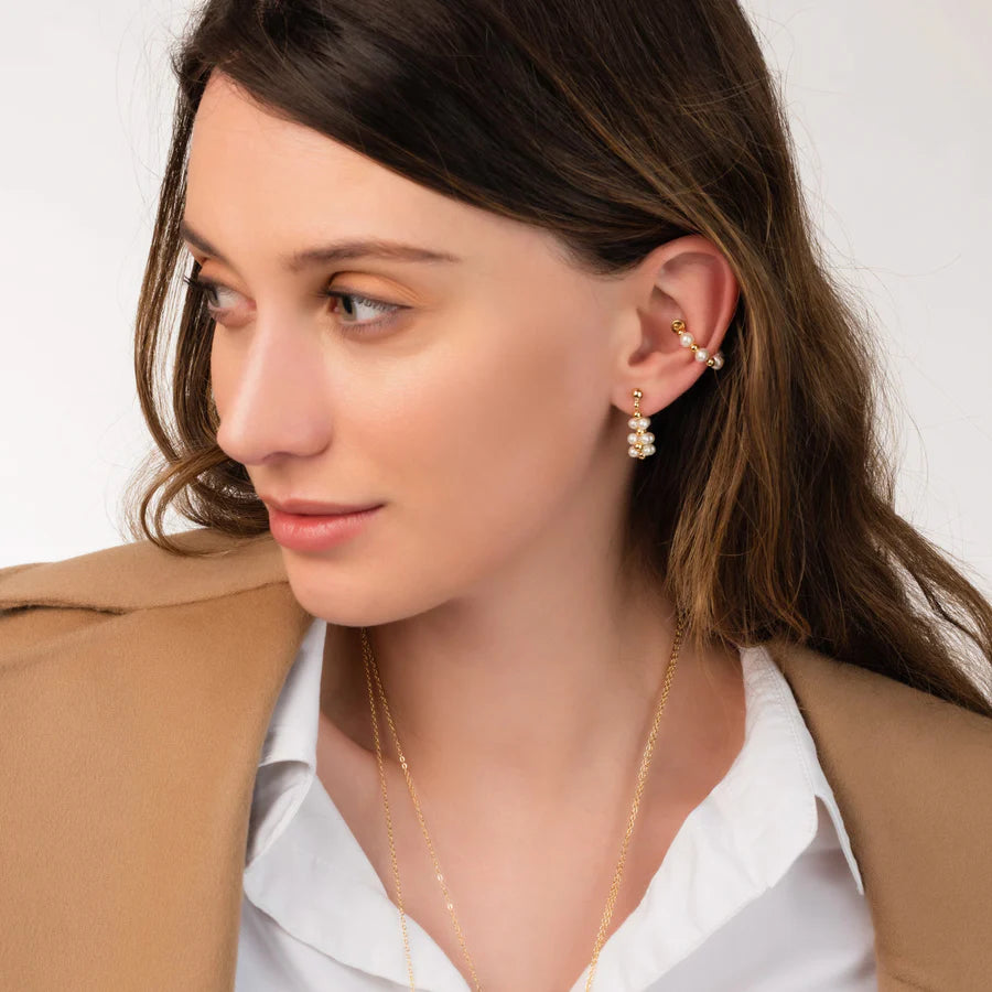 TEANNA DOUBLE PEARL EARRING