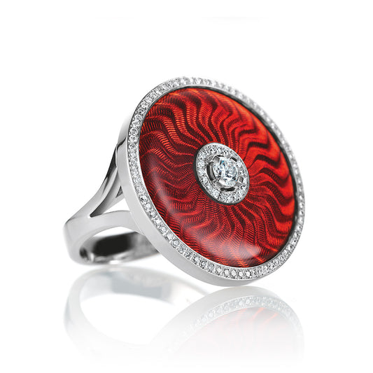 Red Vitreous Enamel Ring - V1425/HR/00/00/109