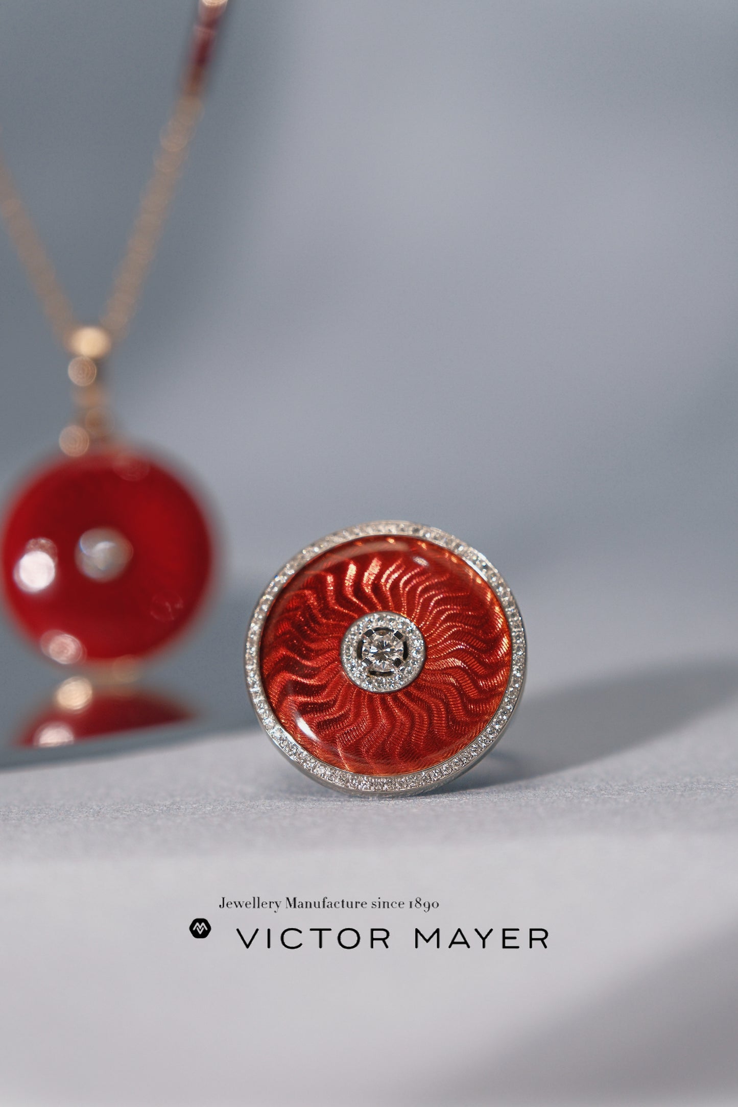 Red Vitreous Enamel Ring - V1425/HR/00/00/109