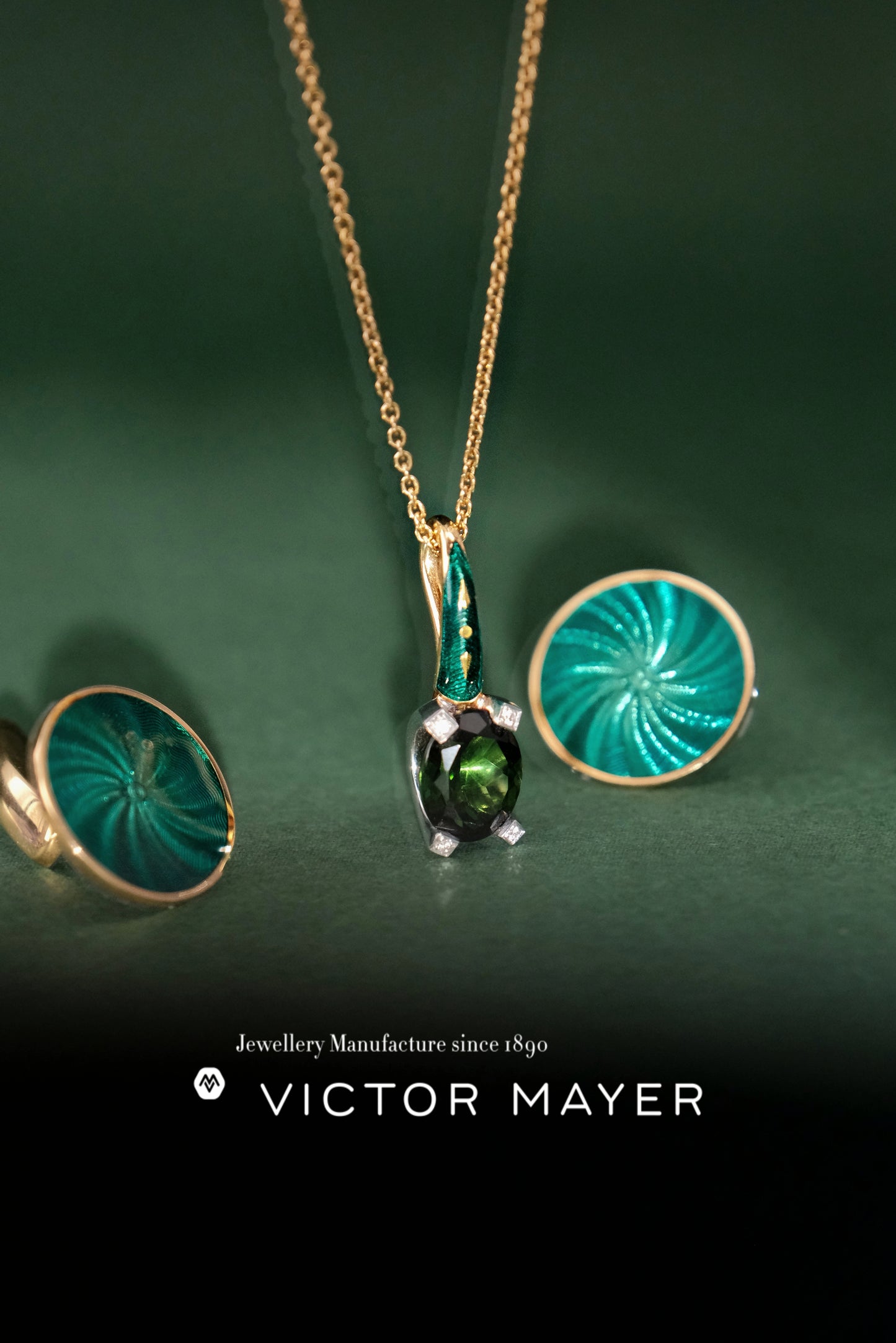 Vitreous Enamel Cuff Links - V1642/SG/00/00/102