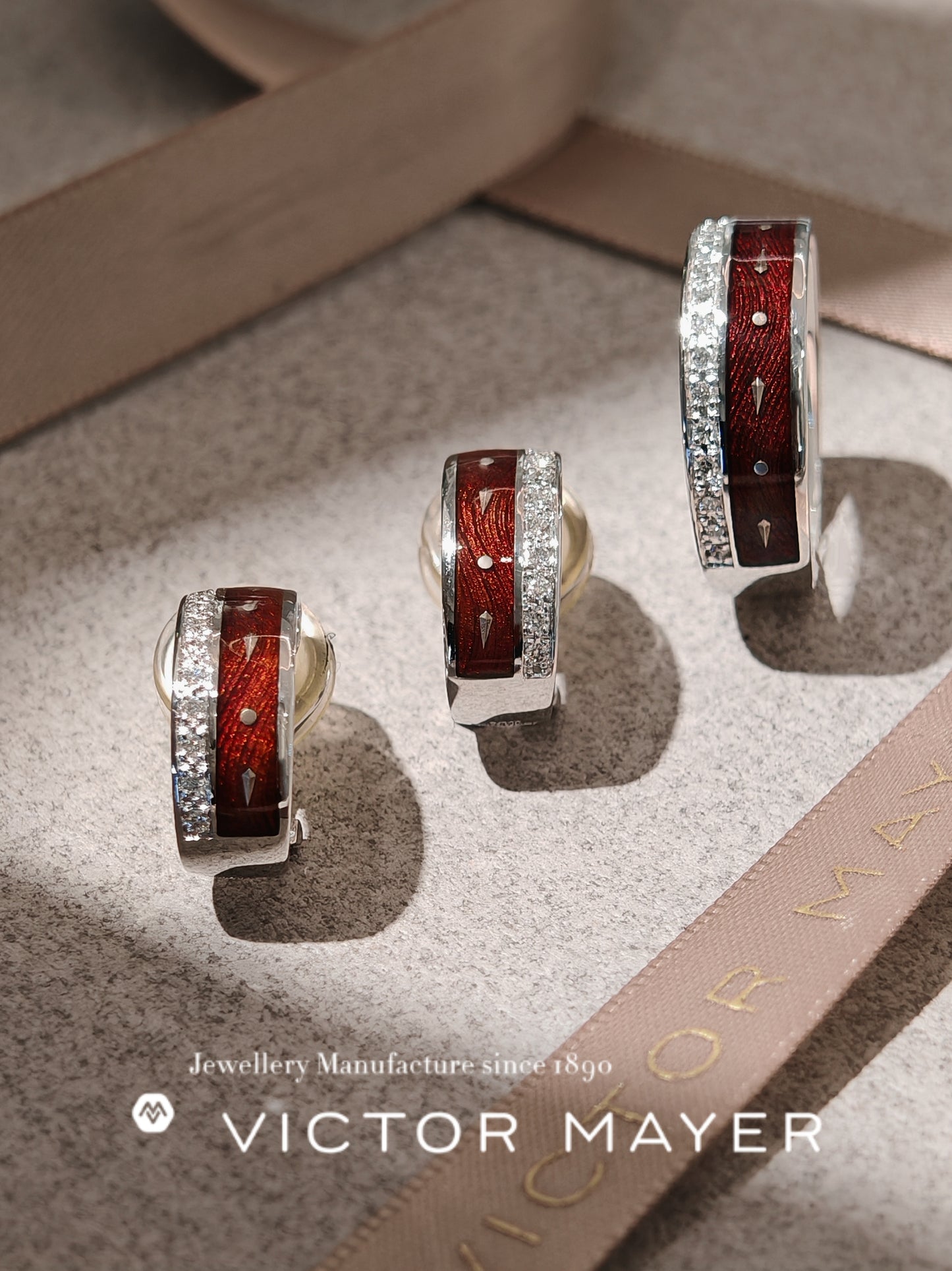 Red Vitreous Enamel Earrings - V1199/RT/00/00/101