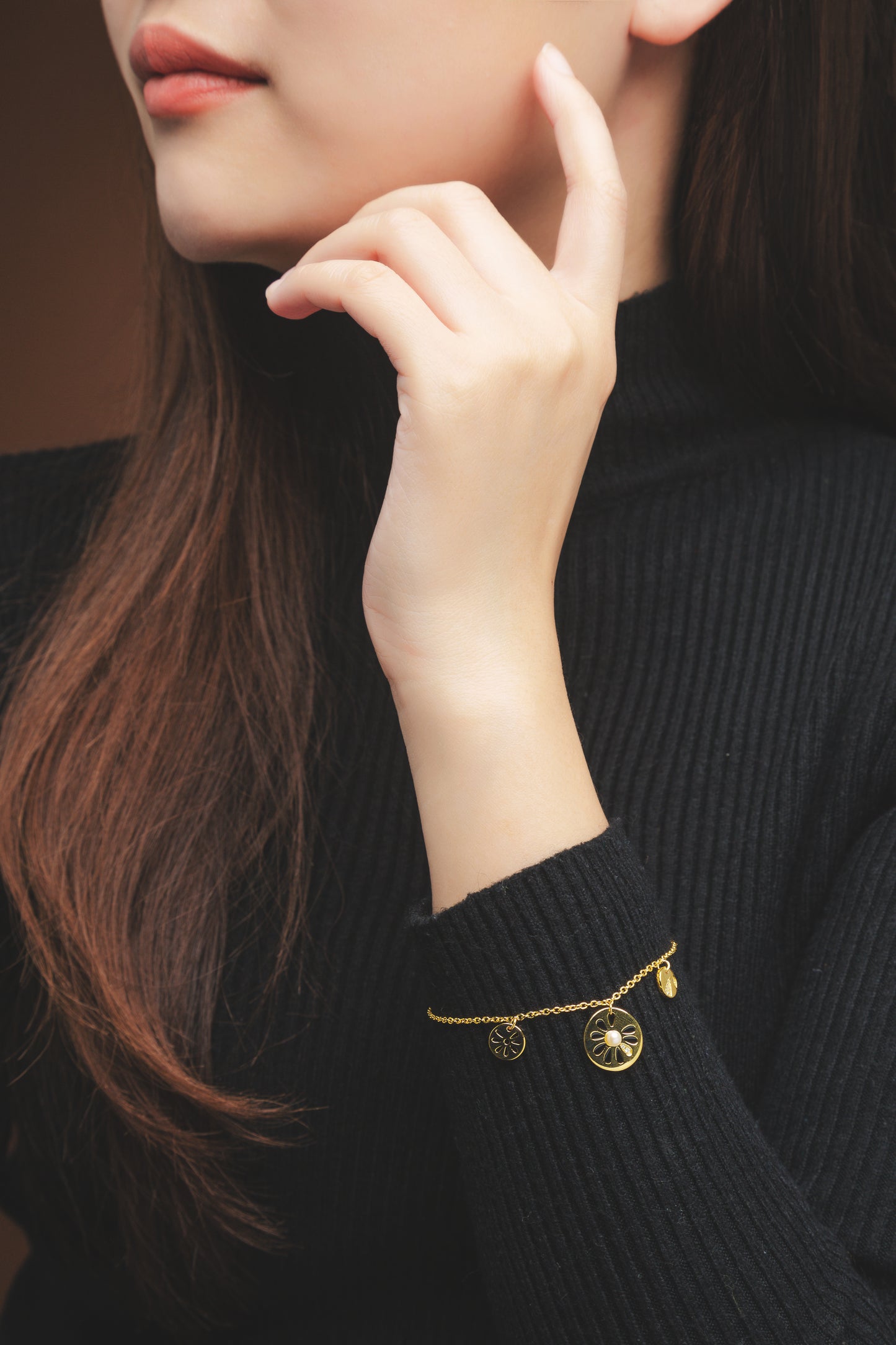 CAI Women Collection - Gold plated 925 Silver Sunflower Bracelet