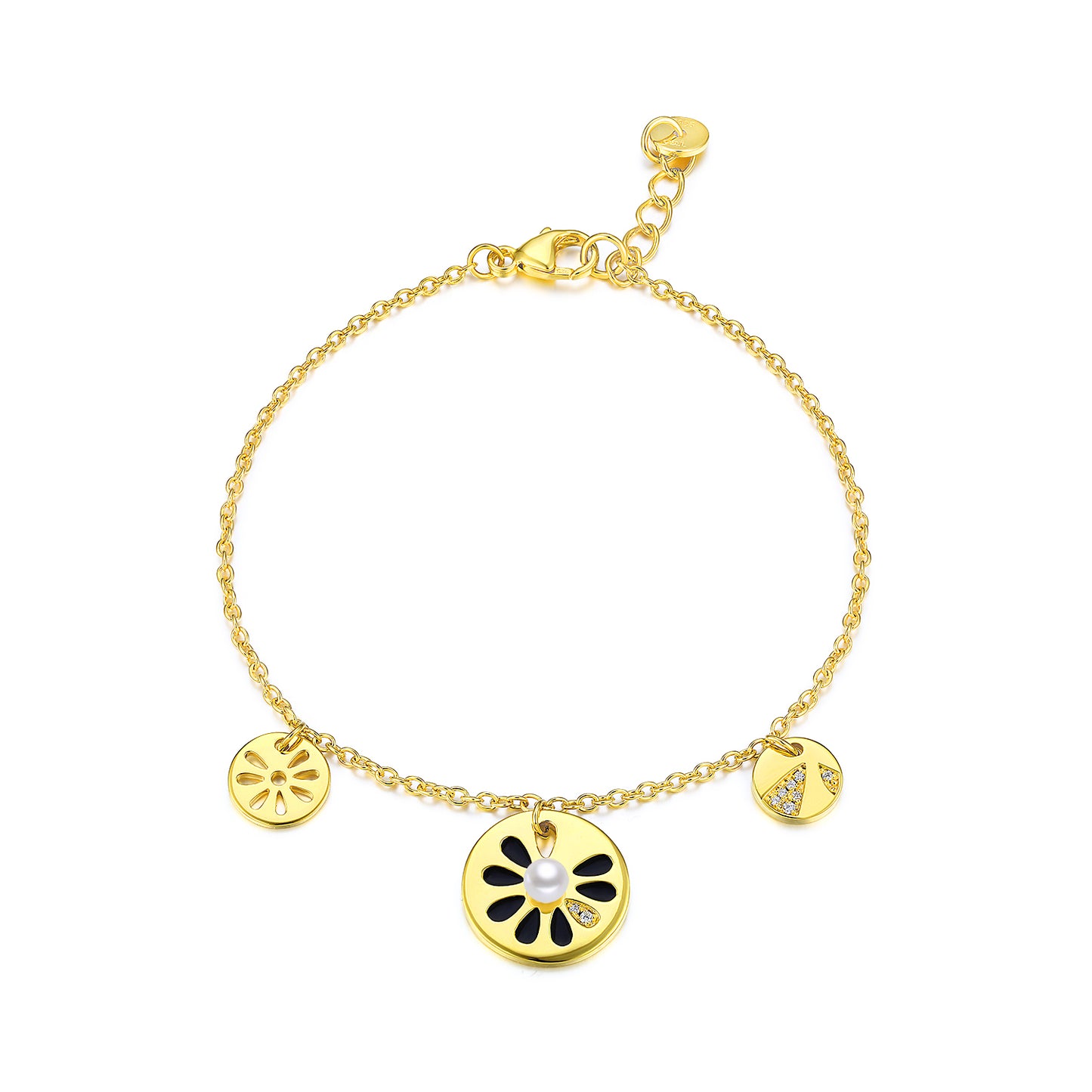 CAI Women Collection - Gold plated 925 Silver Sunflower Bracelet