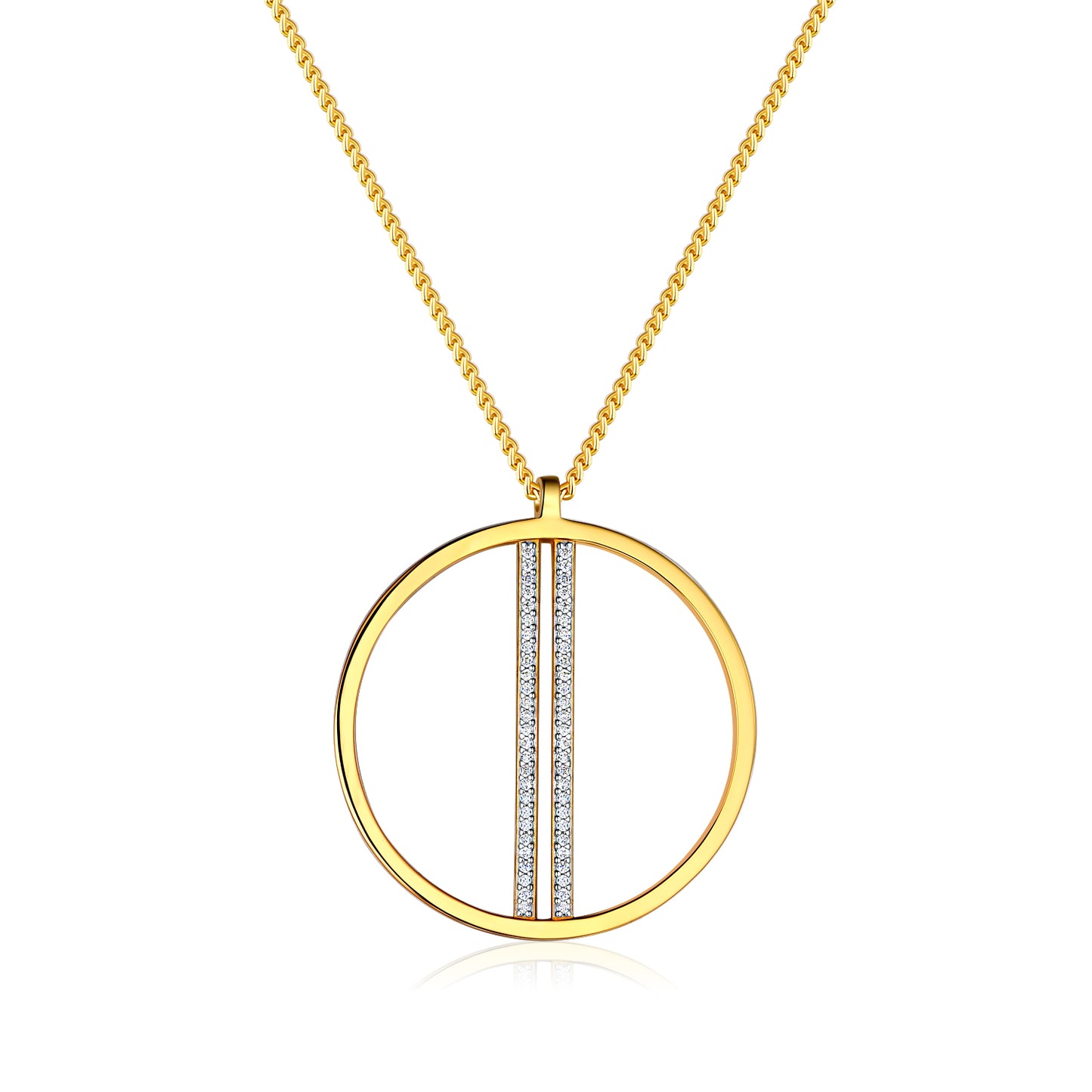 CAI Women Collection - Gold Plated 925 Silver Simple Line Necklace