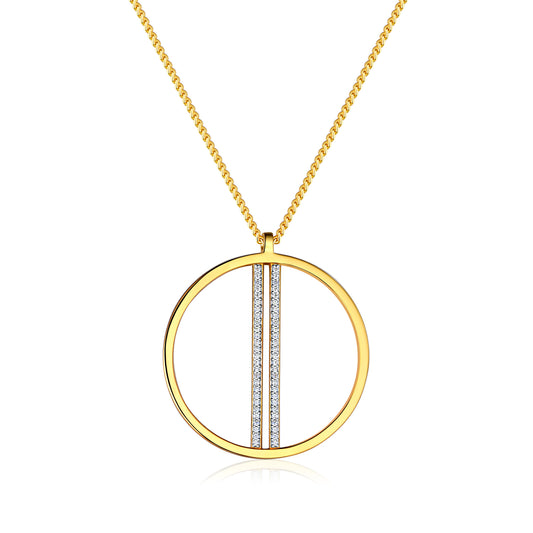 CAI Women Collection - Gold Plated 925 Silver Simple Line Necklace