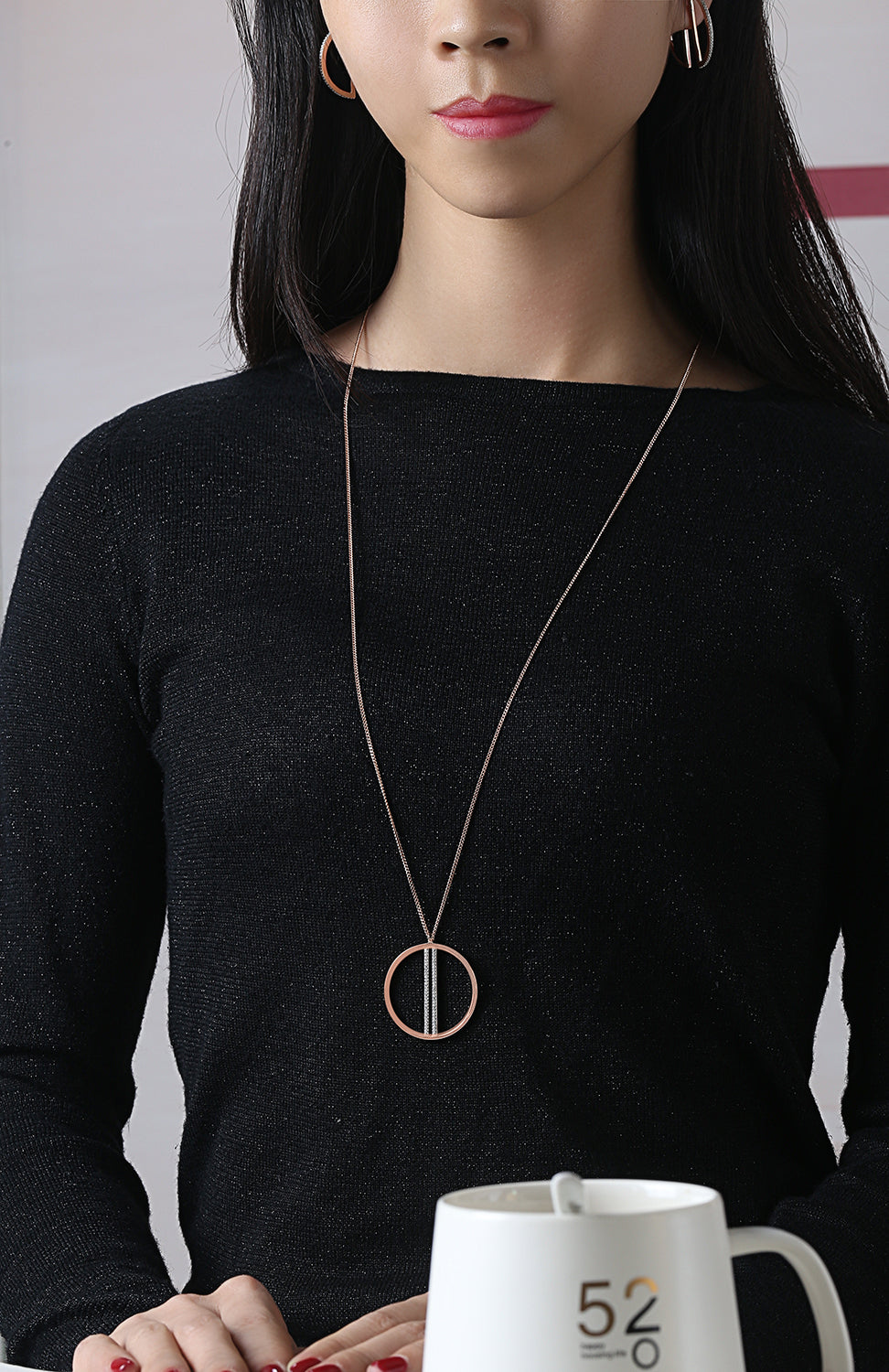 CAI Women Collection - Gold Plated 925 Silver Simple Line Necklace