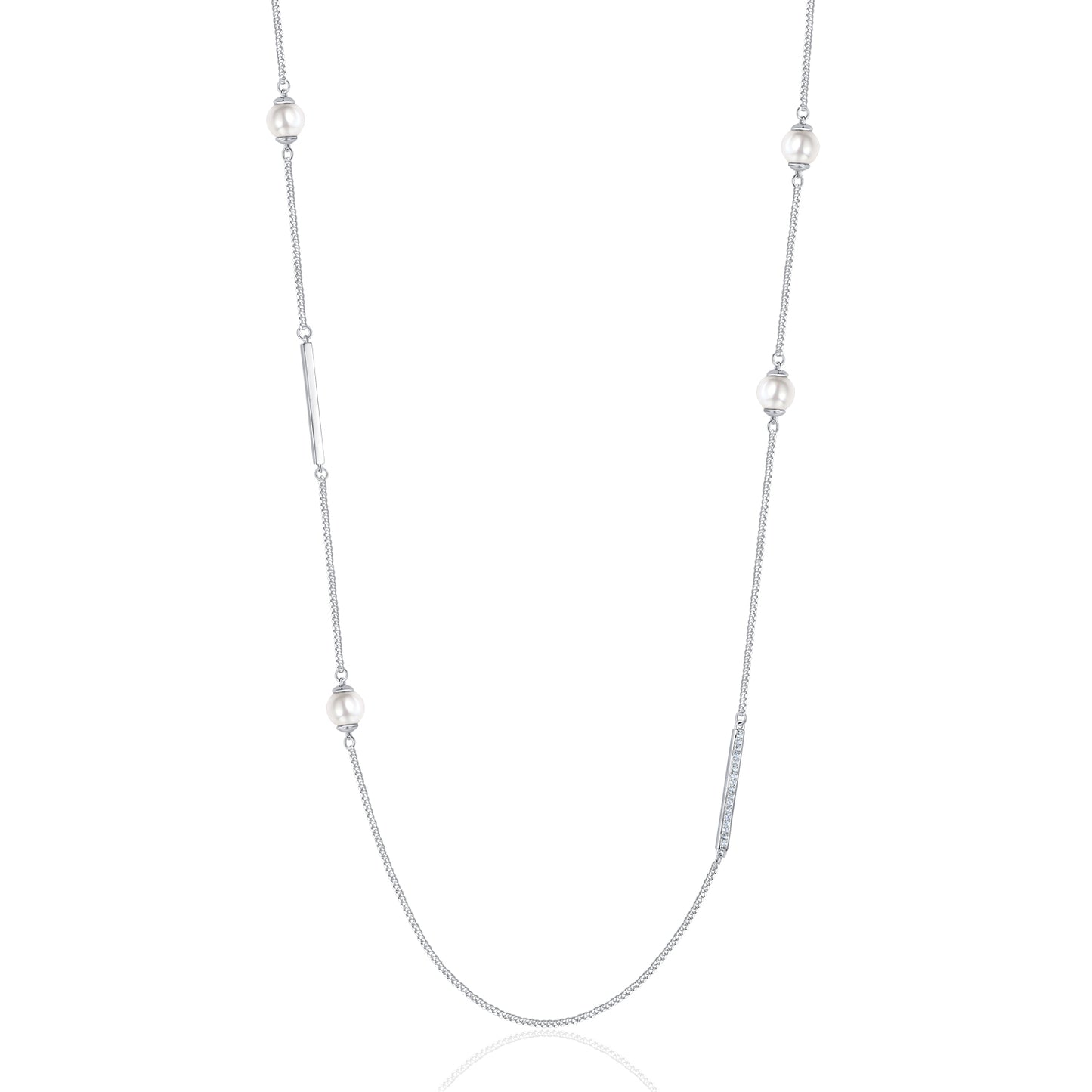 CAI Women Collection - Simple Line Pearl Necklace