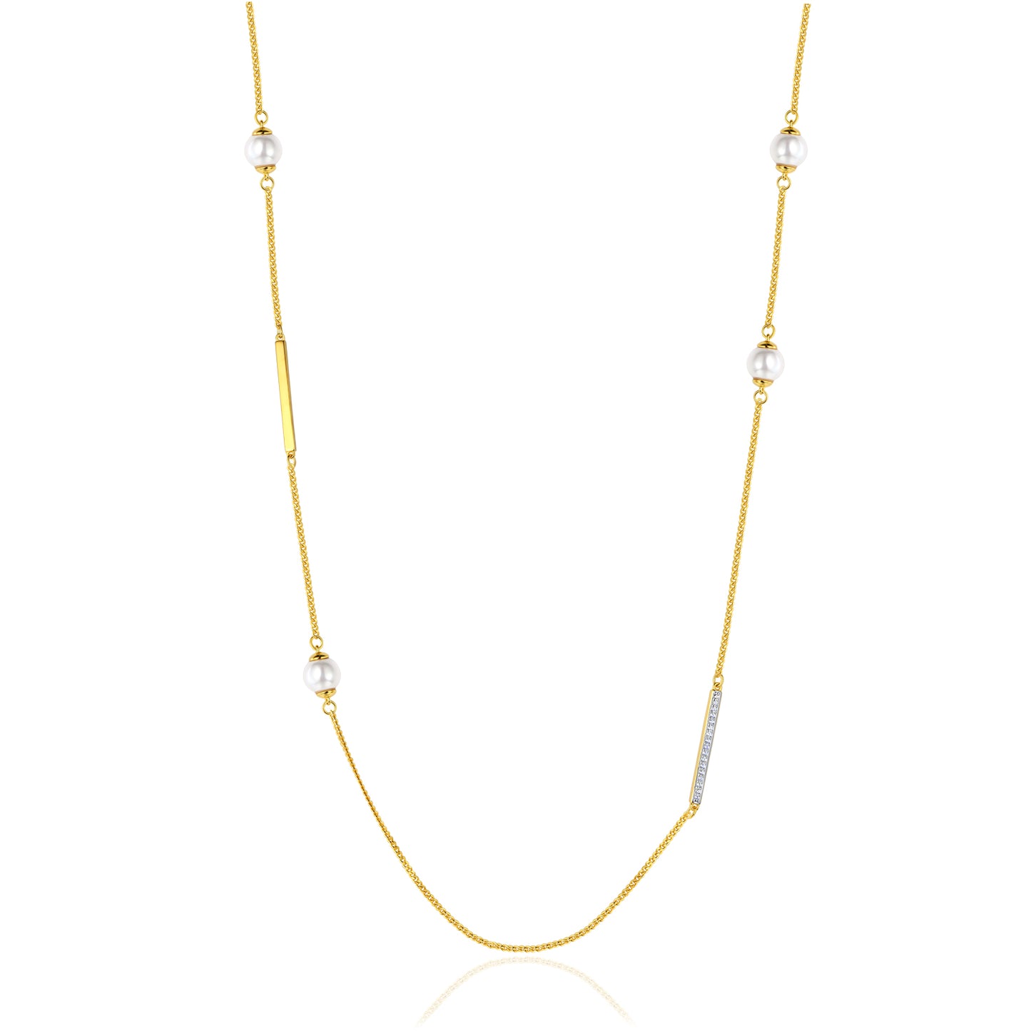 CAI Women Collection - Simple Line Pearl Necklace
