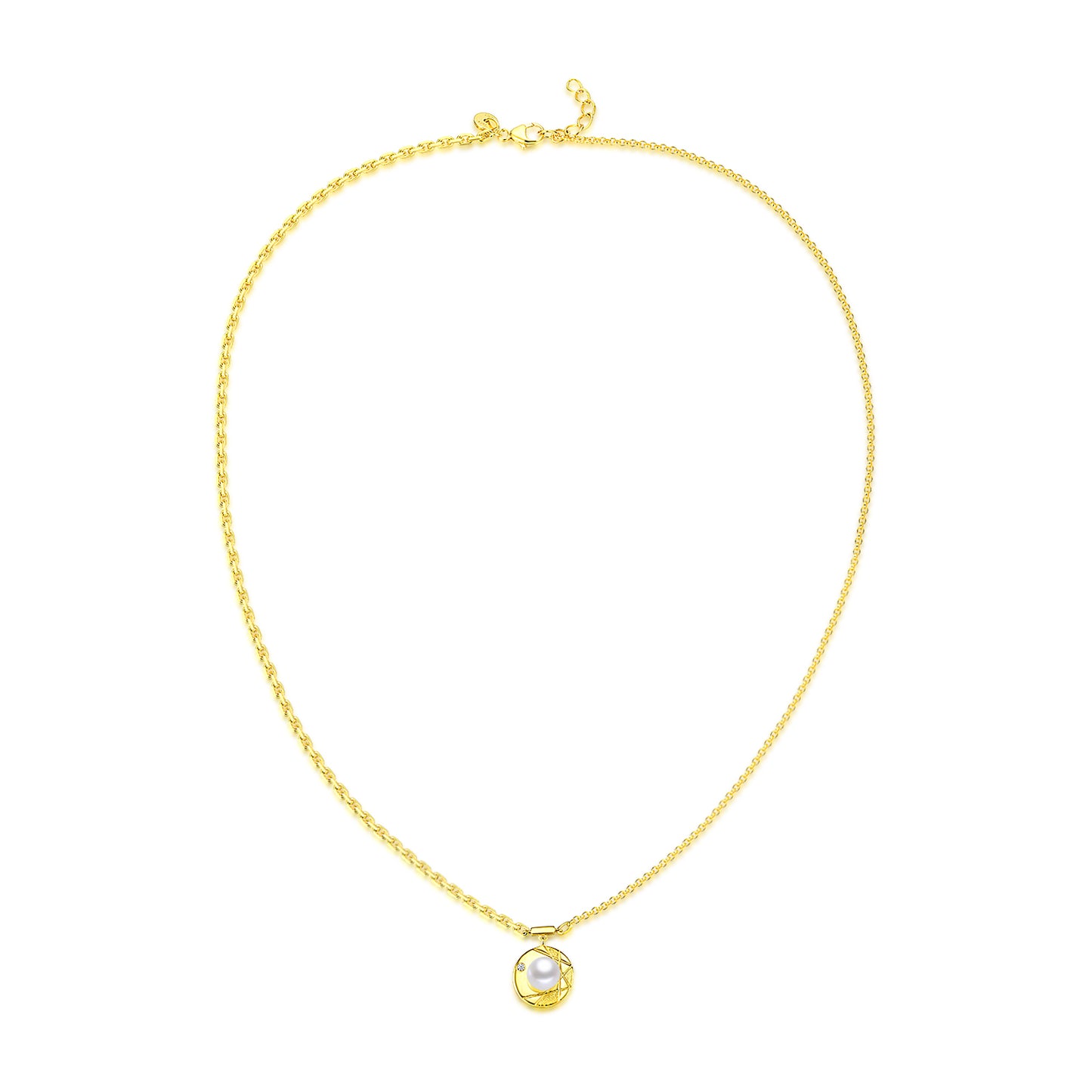 CAI Women Collection - Gold plated 925 Silver Hydrangea Pendant Necklace