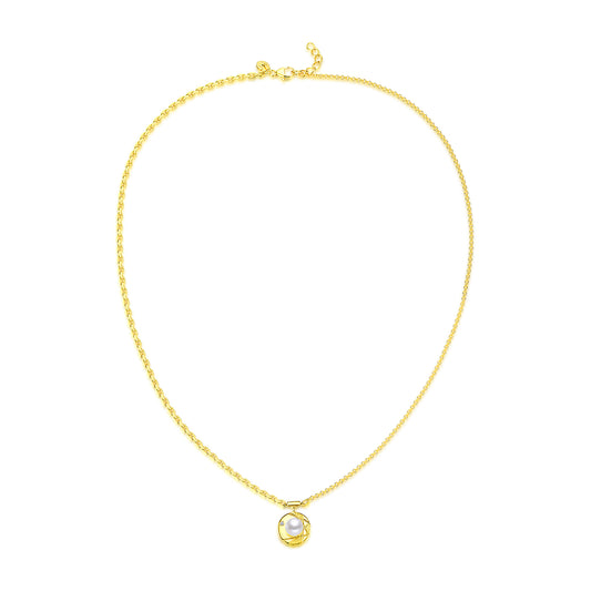 CAI Women Collection - Gold plated 925 Silver Hydrangea Pendant Necklace