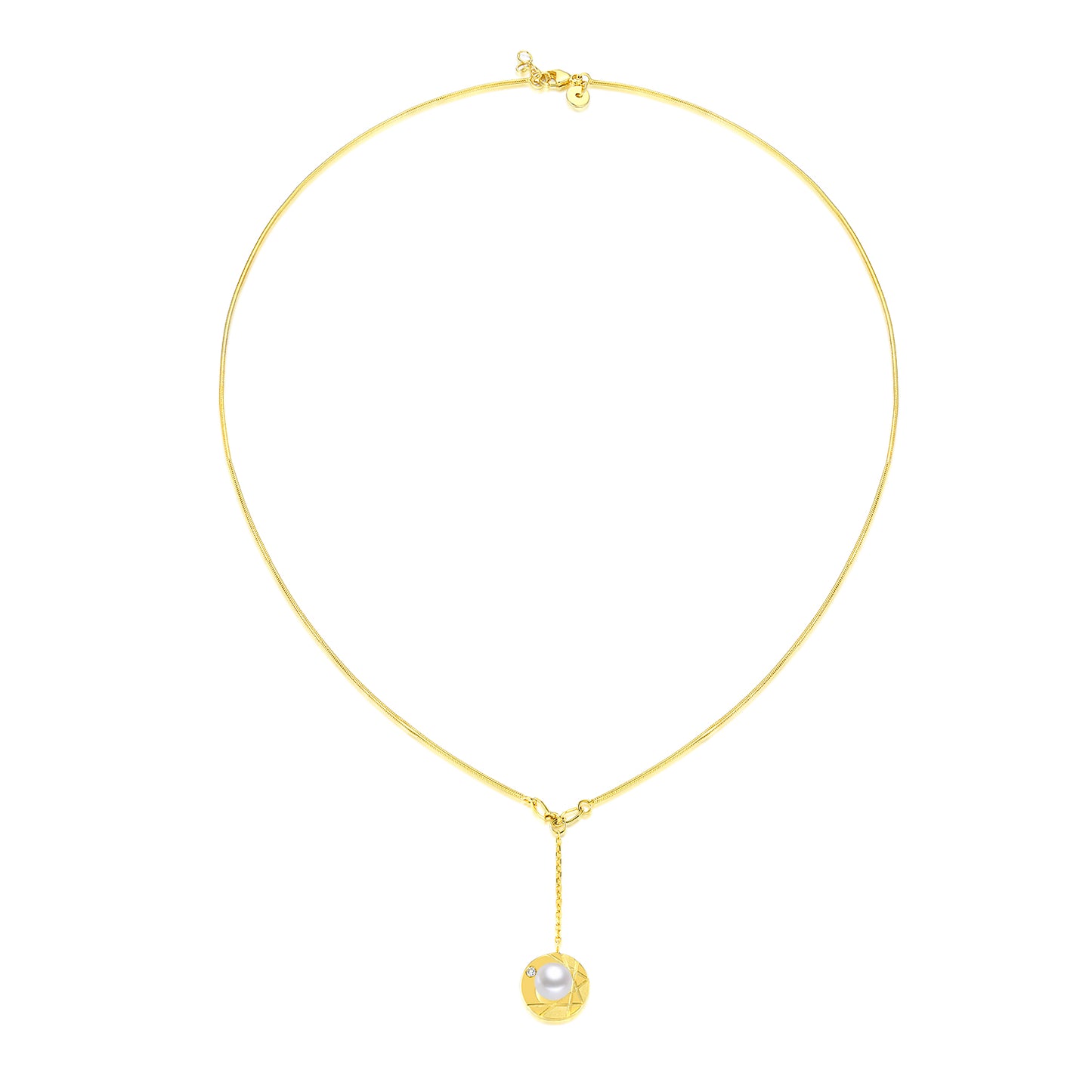 CAI Women Collection - Gold plated 925 Silver Hydrangea  Drop Pendant Necklace