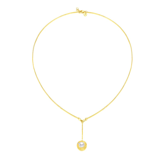 CAI Women Collection - Gold plated 925 Silver Hydrangea  Drop Pendant Necklace