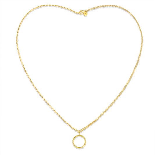 CAI Women Collection - Gold plated 925 Silver Double Line Pendant Necklace