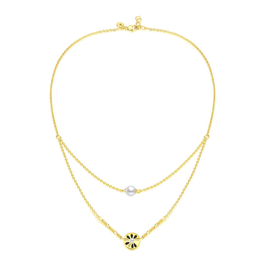 CAI Women Collection - Gold plated 925 Silver Sunflower Necklace