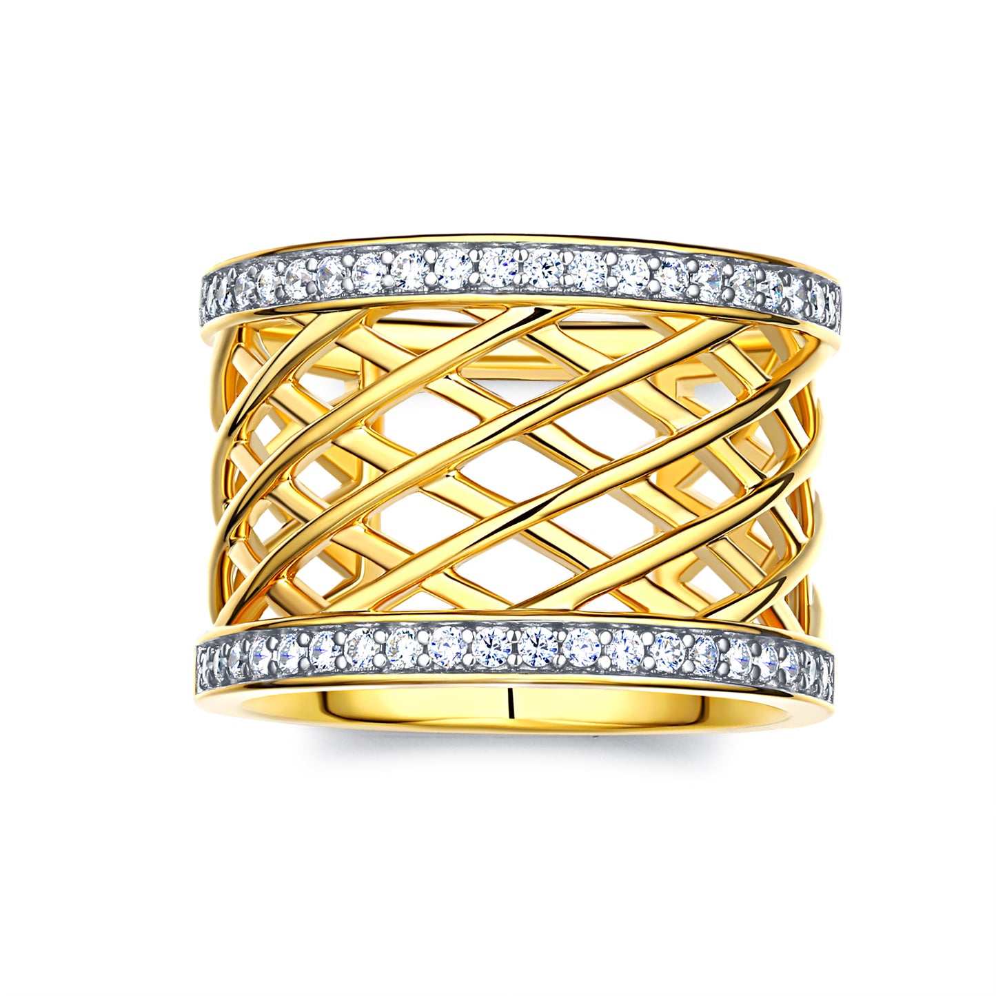 CAI Women Collection - Golden Plated 925 Silver Ring